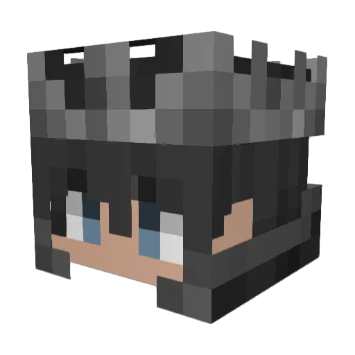Ak2u Minecraft avatar head, 3D render