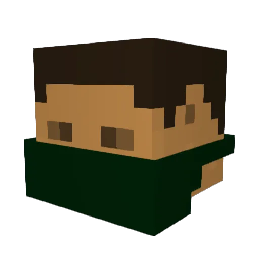 AkAuserkontrolle Minecraft avatar head, 3D render