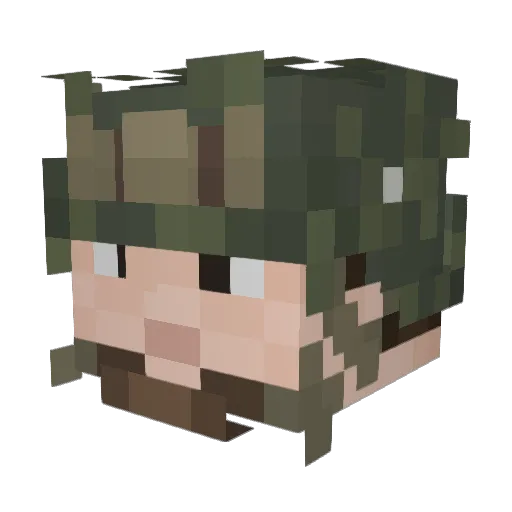 AkGone Minecraft avatar head, 3D render