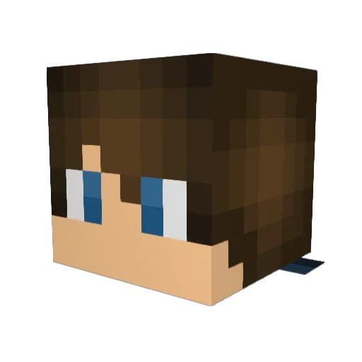 Ak_toio Minecraft avatar head, 3D render