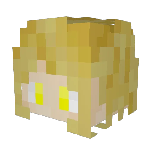 Aka1i0n Minecraft avatar head, 3D render