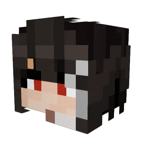 AkaAdo Minecraft avatar head, 3D render