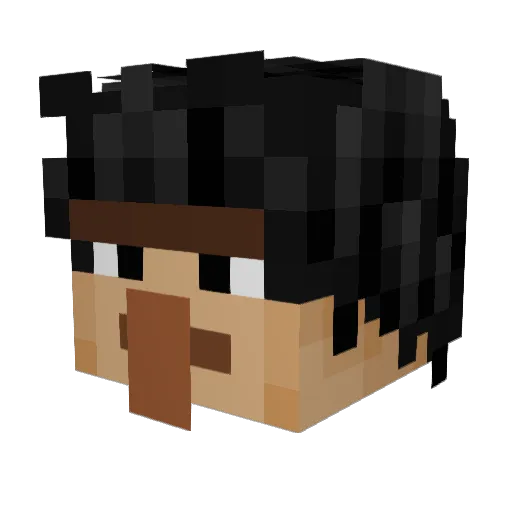 AkaLukii Minecraft avatar head, 3D render