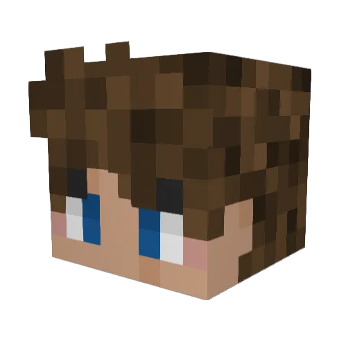 AkaLuuk Minecraft avatar head, 3D render