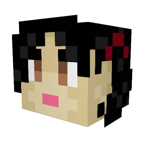 AkaRei Minecraft avatar head, 3D render