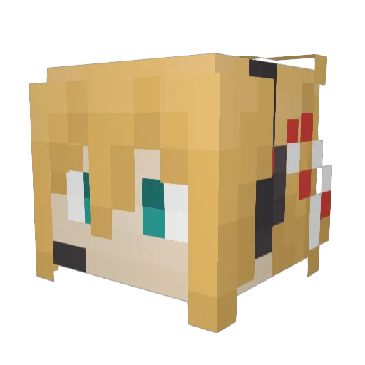 Aka_Maki Minecraft avatar head, 3D render