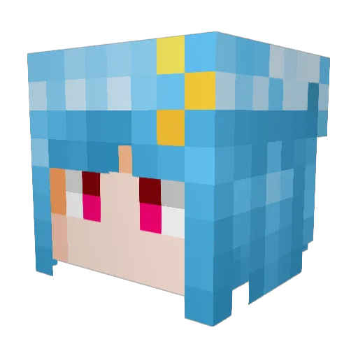 Aka_Riya Minecraft avatar head, 3D render