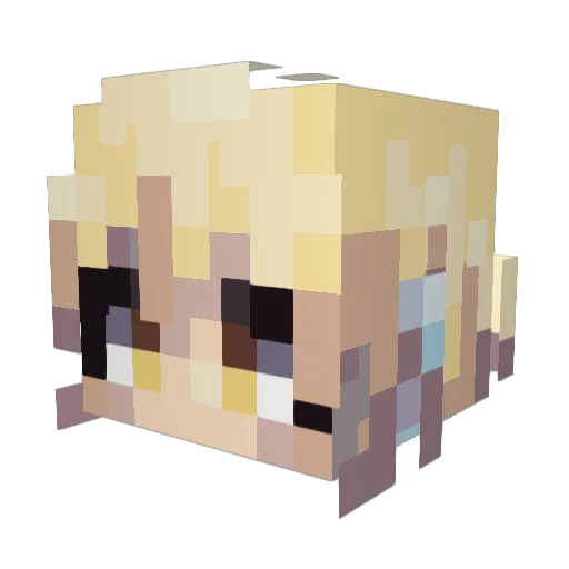 AkabaHikaru Minecraft avatar head, 3D render