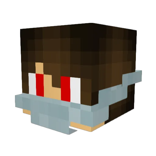 AkagameKuro Minecraft avatar head, 3D render
