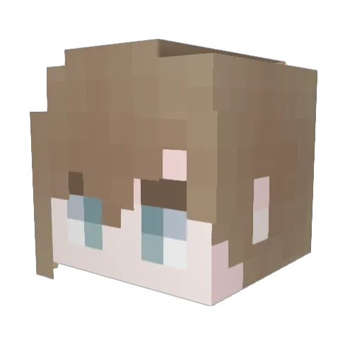 Akagi072 Minecraft avatar head, 3D render