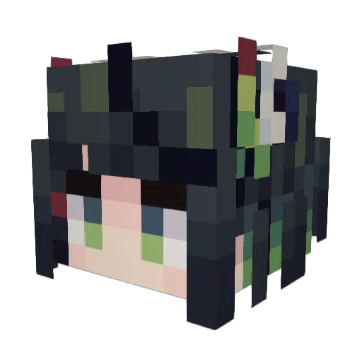 Akagi59 Minecraft avatar head, 3D render
