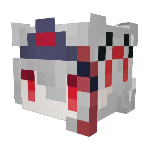 AkagiChiwosuu Minecraft avatar head, 3D render
