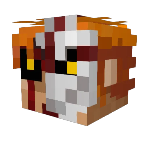 AkaiKamii Minecraft avatar head, 3D render
