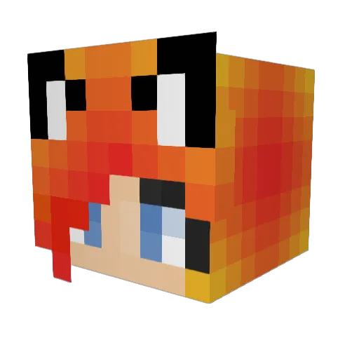 AkaiNightmare Minecraft avatar head, 3D render