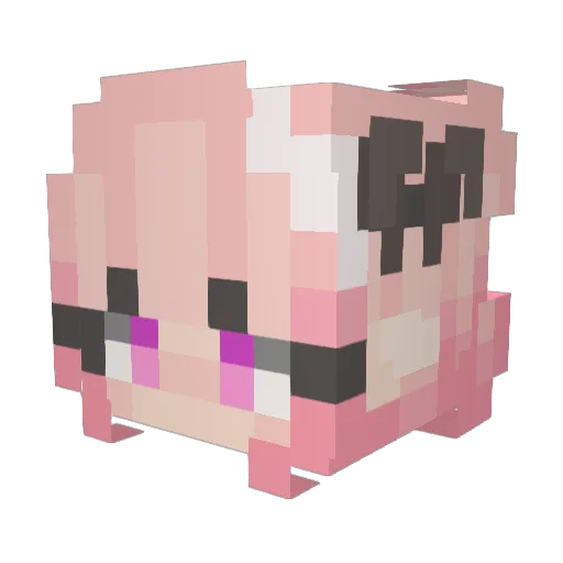 AkaiShinzo Minecraft avatar head, 3D render