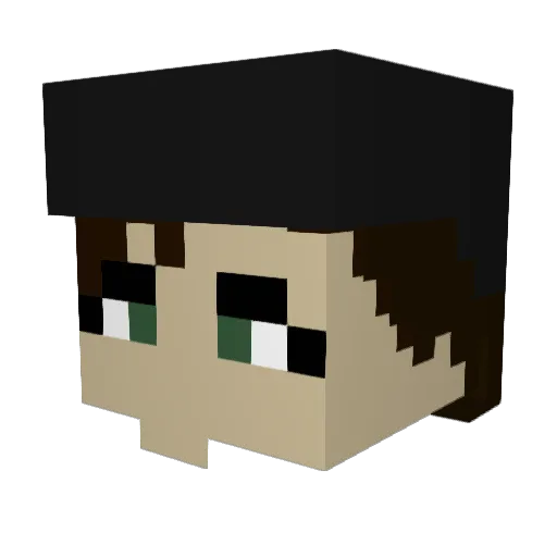 Akai_Kuro Minecraft avatar head, 3D render