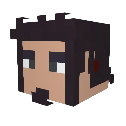 Akak1n Minecraft avatar head, 3D render