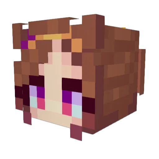 Akakullou Minecraft avatar head, 3D render