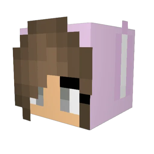 AkalieChan Minecraft avatar head, 3D render