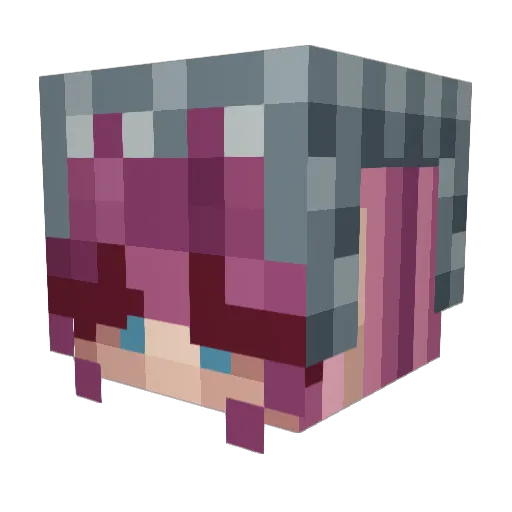 Akalii Minecraft avatar head, 3D render