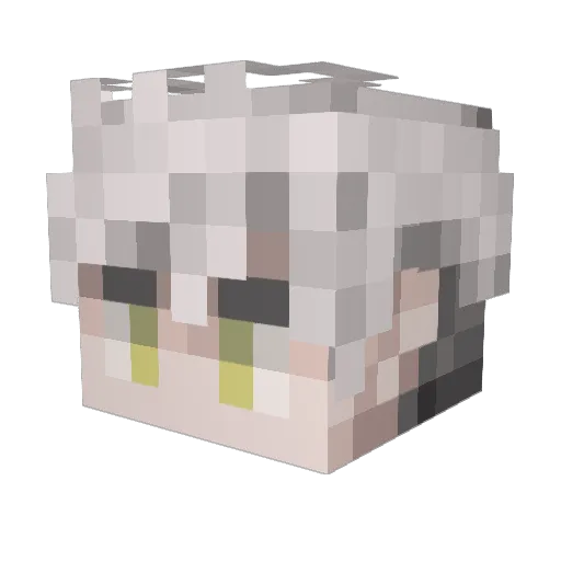 Akaliptos Minecraft avatar head, 3D render
