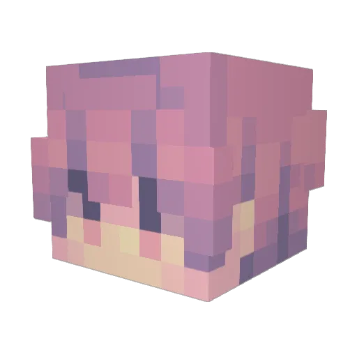 Akamatsuuuu Minecraft avatar head, 3D render