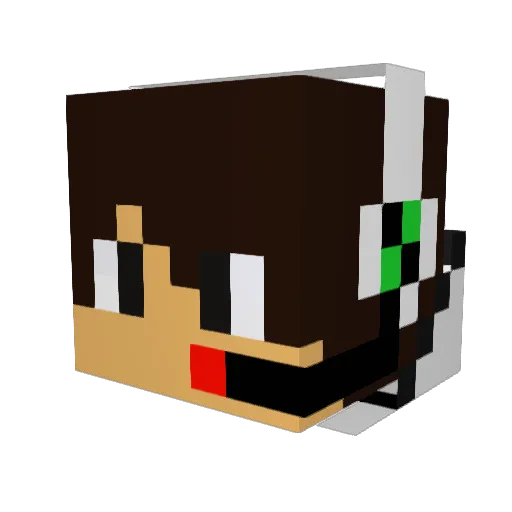 AkameZzZ Minecraft avatar head, 3D render