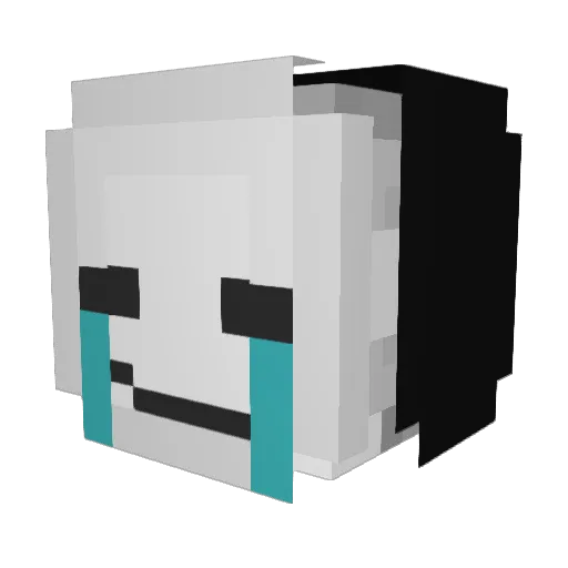 Akamekot Minecraft avatar head, 3D render