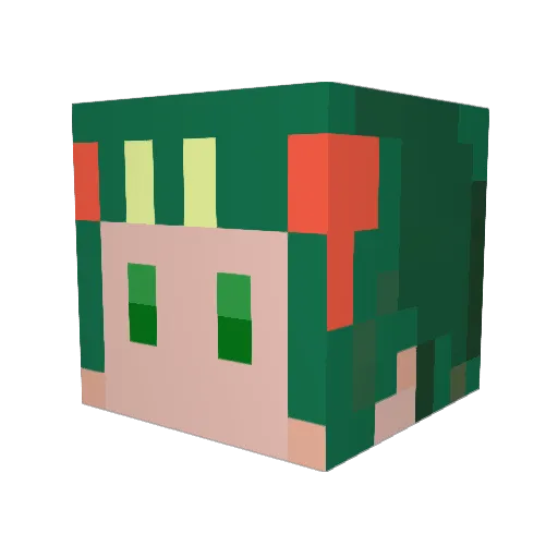 Akamimi_game Minecraft avatar head, 3D render