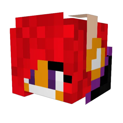 Akanarichan Minecraft avatar head, 3D render