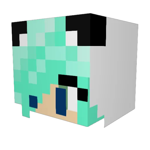 Akaneko10 Minecraft avatar head, 3D render