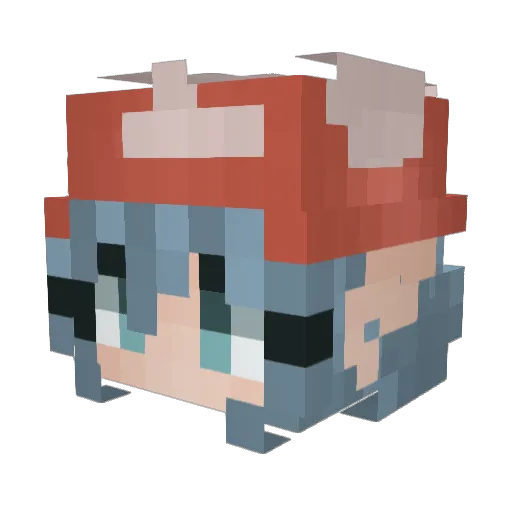 Akannik Minecraft avatar head, 3D render