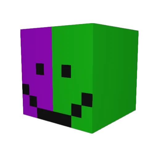 Akaomark Minecraft avatar head, 3D render