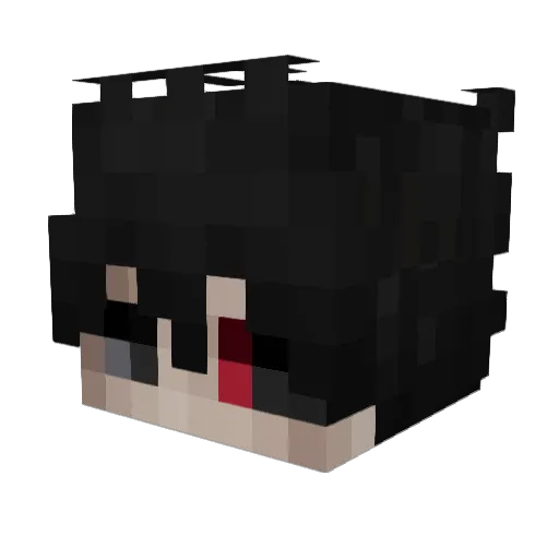 Akapigo Minecraft avatar head, 3D render