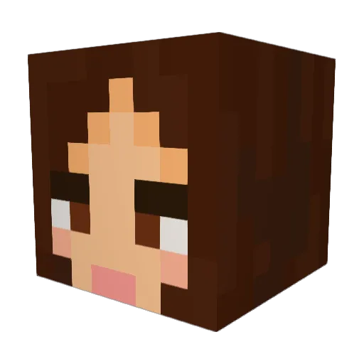 Akareena Minecraft avatar head, 3D render