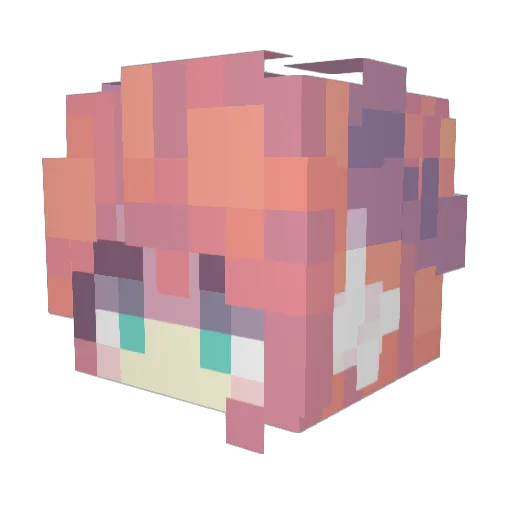 Akari0118 Minecraft avatar head, 3D render