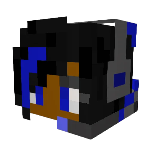 Akari415 Minecraft avatar head, 3D render
