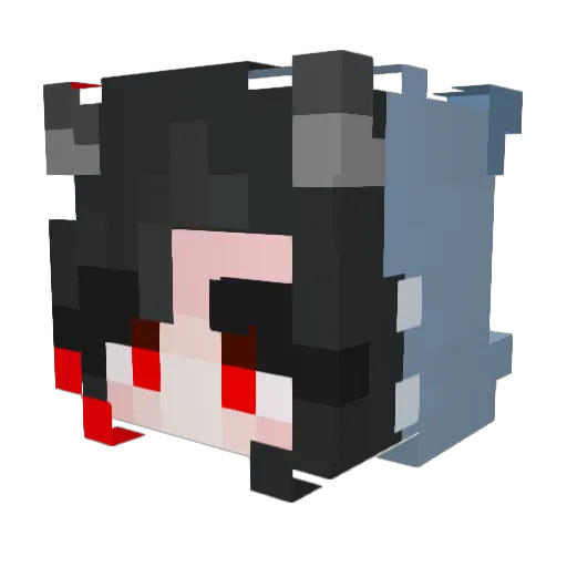Akariia Minecraft avatar head, 3D render