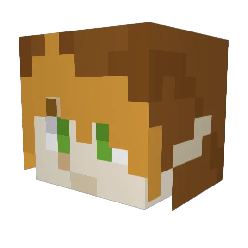 Akarimmu Minecraft avatar head, 3D render