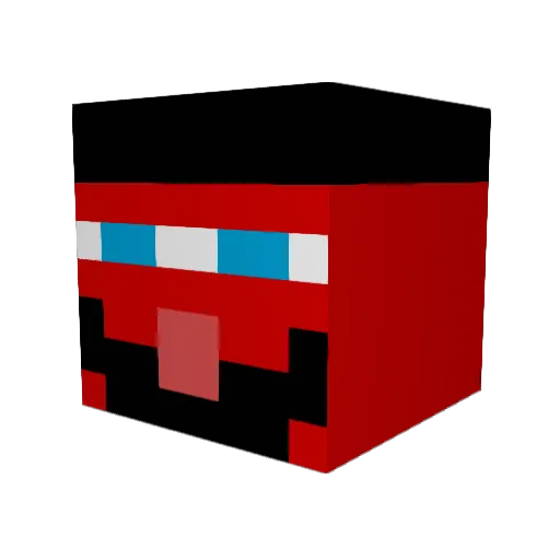 Akariu Minecraft avatar head, 3D render