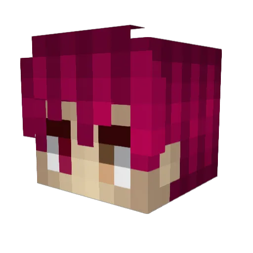 Akashi000 Minecraft avatar head, 3D render