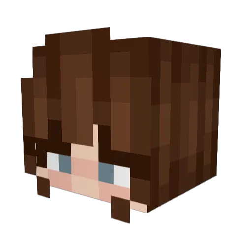 Akasoupe Minecraft avatar head, 3D render