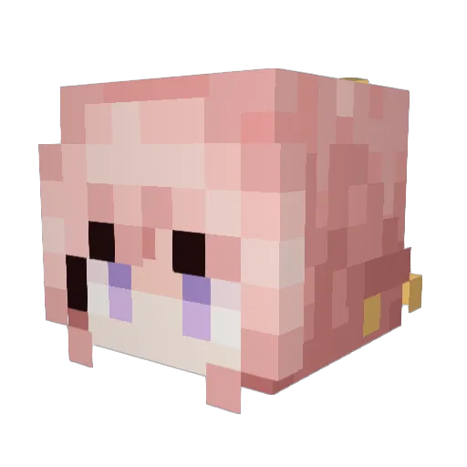 Akataka_ Minecraft avatar head, 3D render