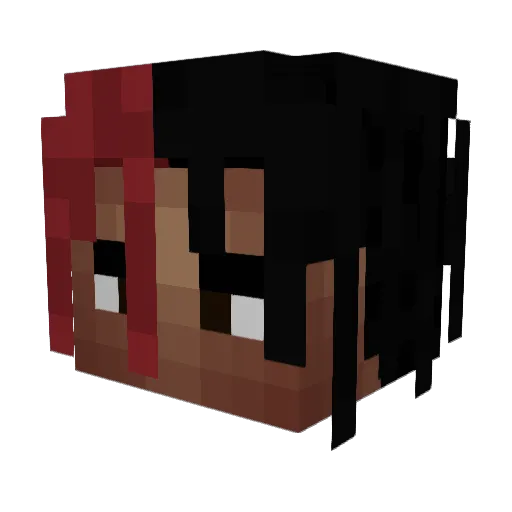 Akaymaru Minecraft avatar head, 3D render