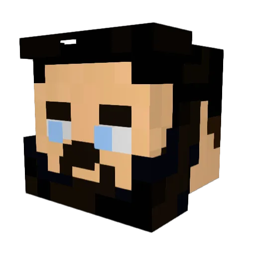 Akazul Minecraft avatar head, 3D render