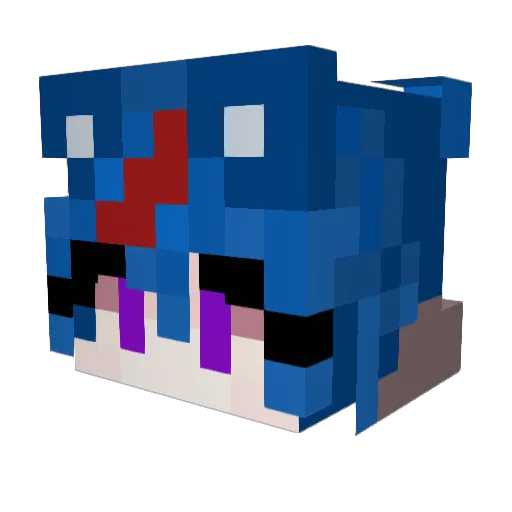Akehebo Minecraft avatar head, 3D render