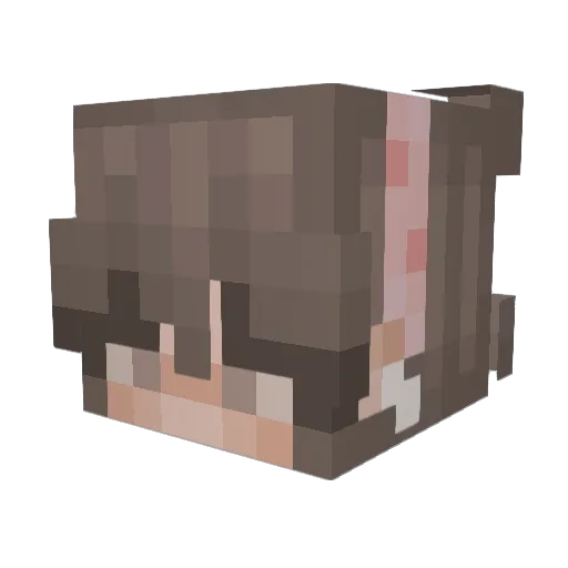 AkemiMikan Minecraft avatar head, 3D render