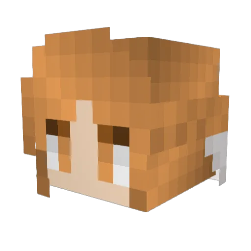 AkemiSato Minecraft avatar head, 3D render