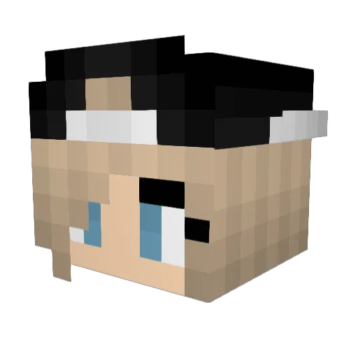 AkemiYamada Minecraft avatar head, 3D render