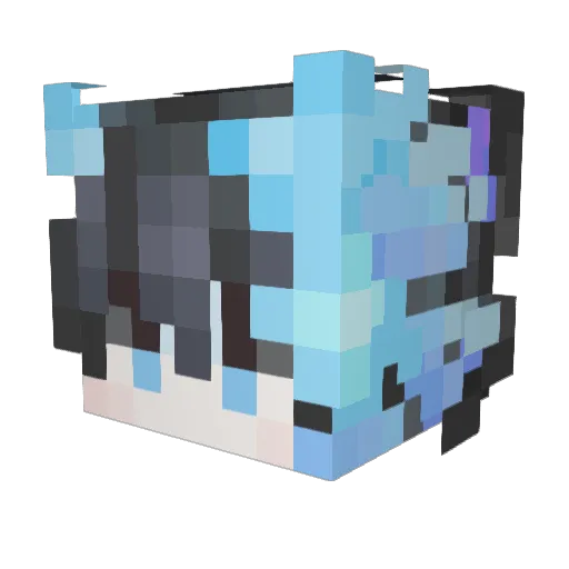 Akemi_Midoriya Minecraft avatar head, 3D render